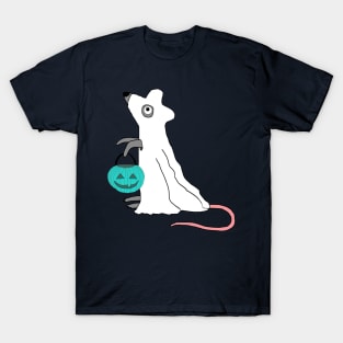 Ghost Mouse. Cute Halloween Design. T-Shirt